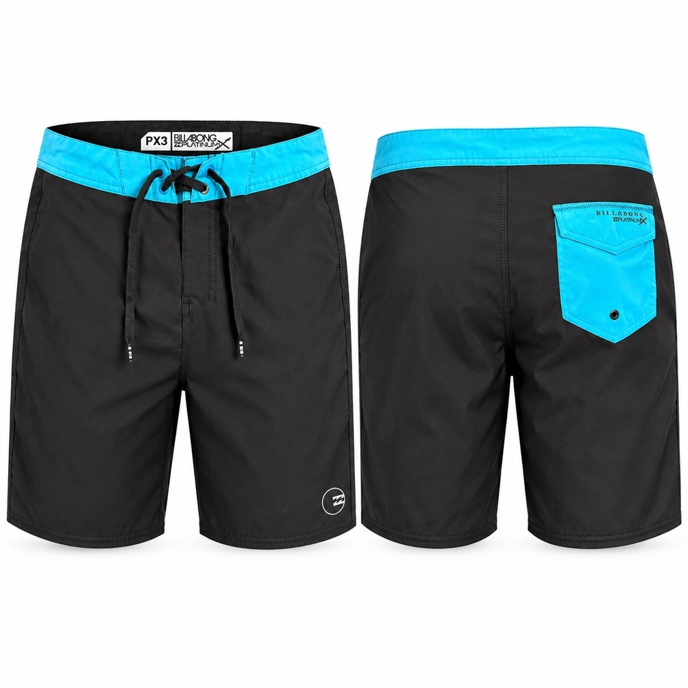 Billabong Platinum X PX3 Boardshorts Mens 34 Black Blue Stretch Surf Swim